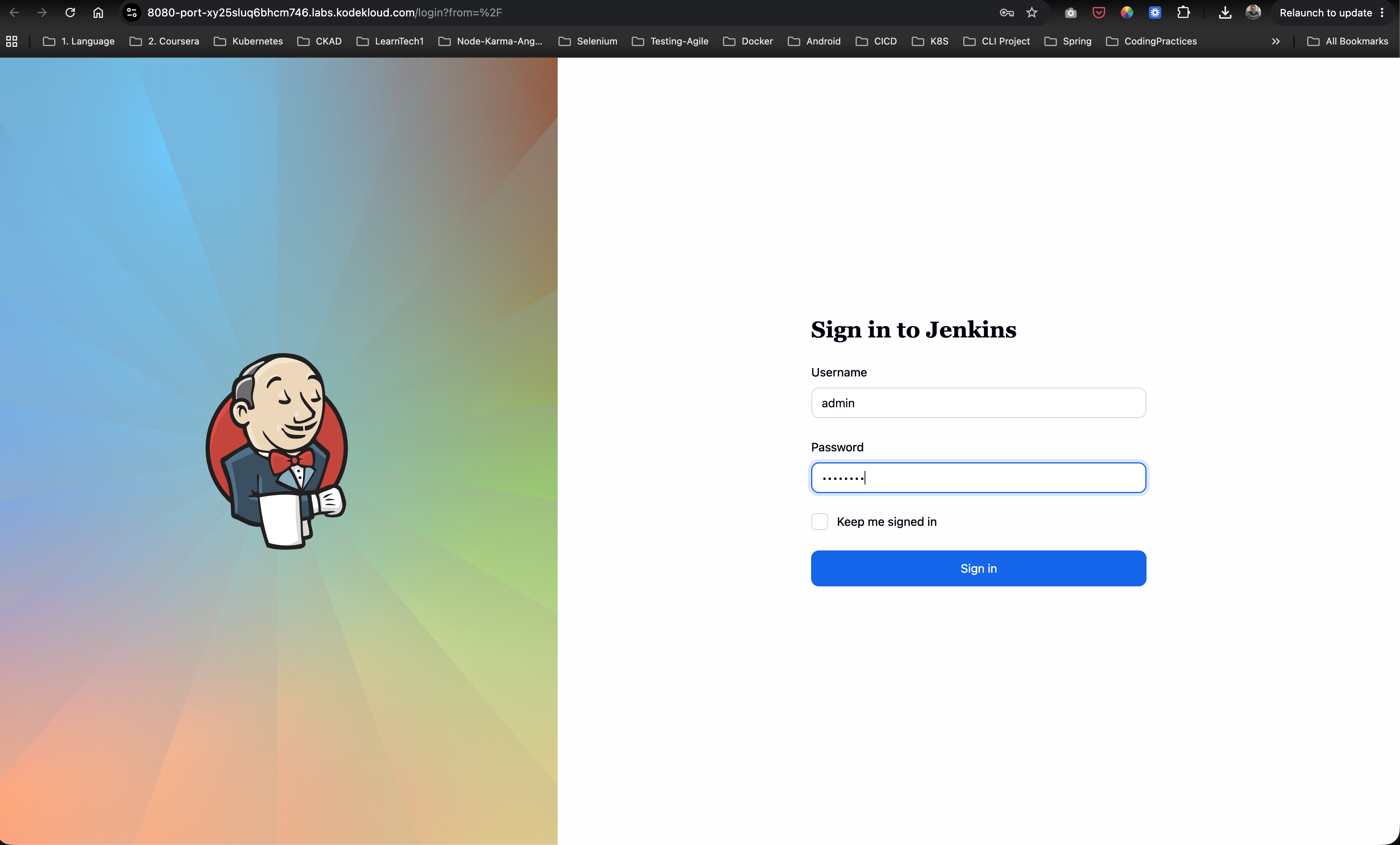 Sign in to Jenkins