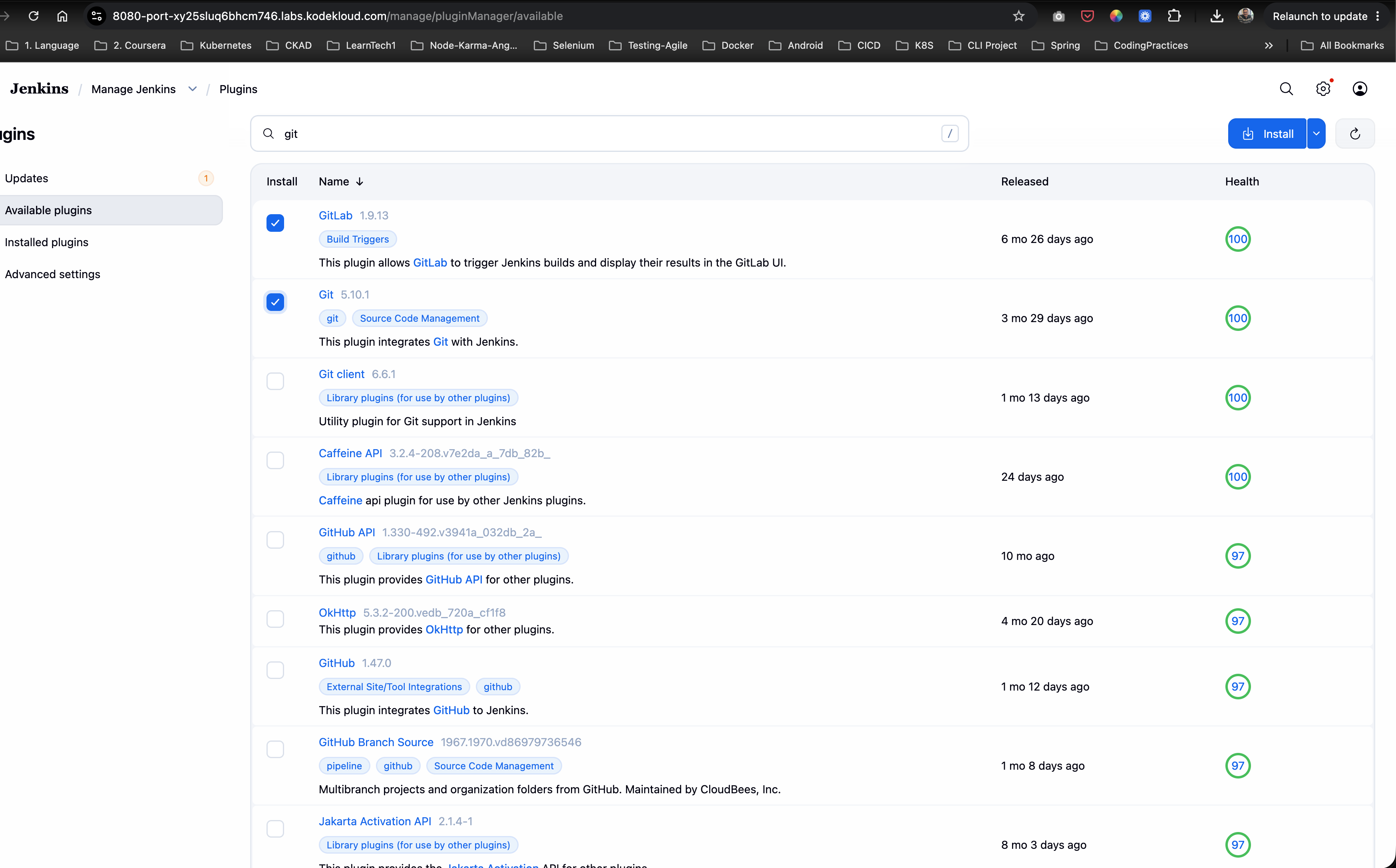 Available Plugins Search