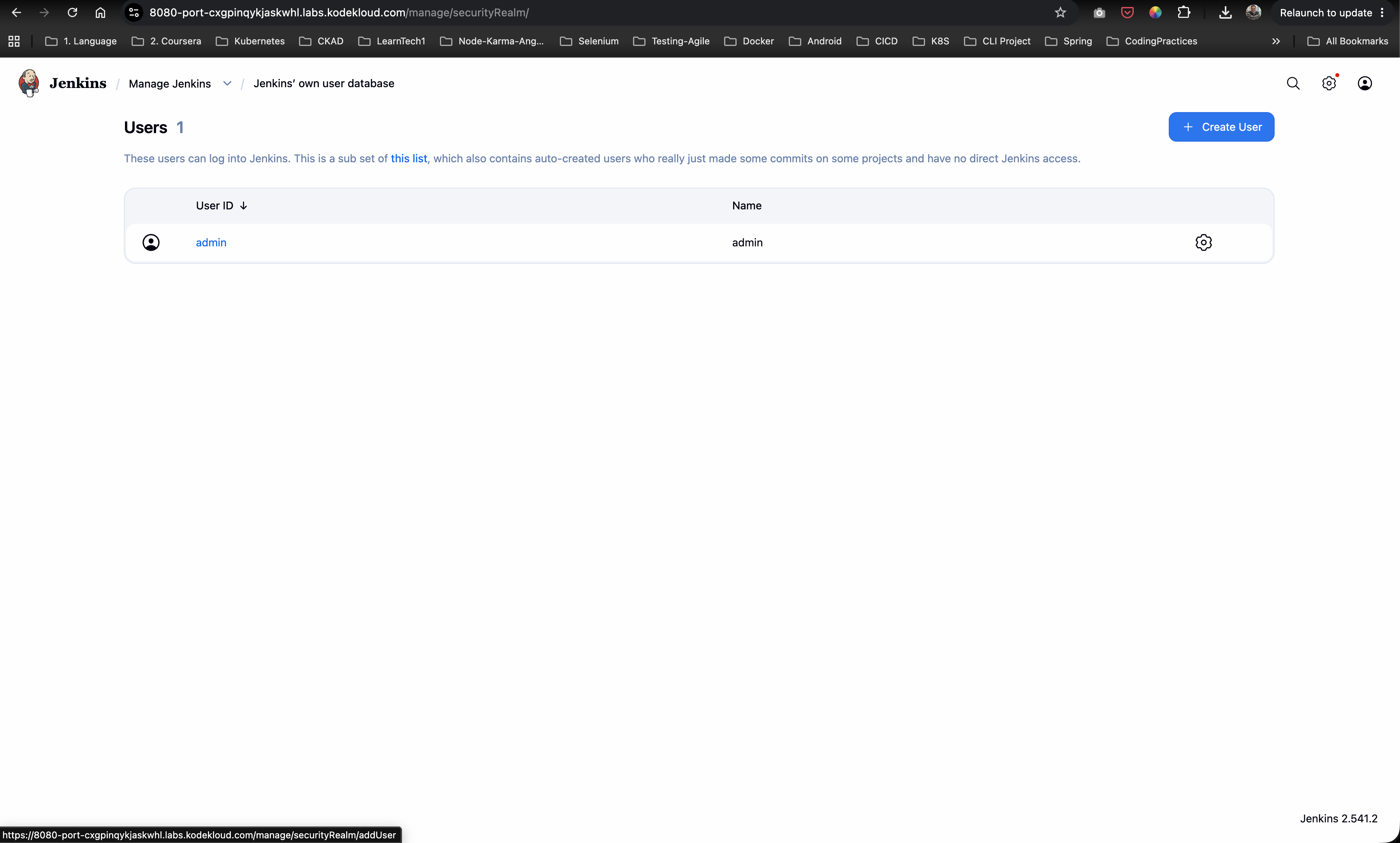 Users Database Page