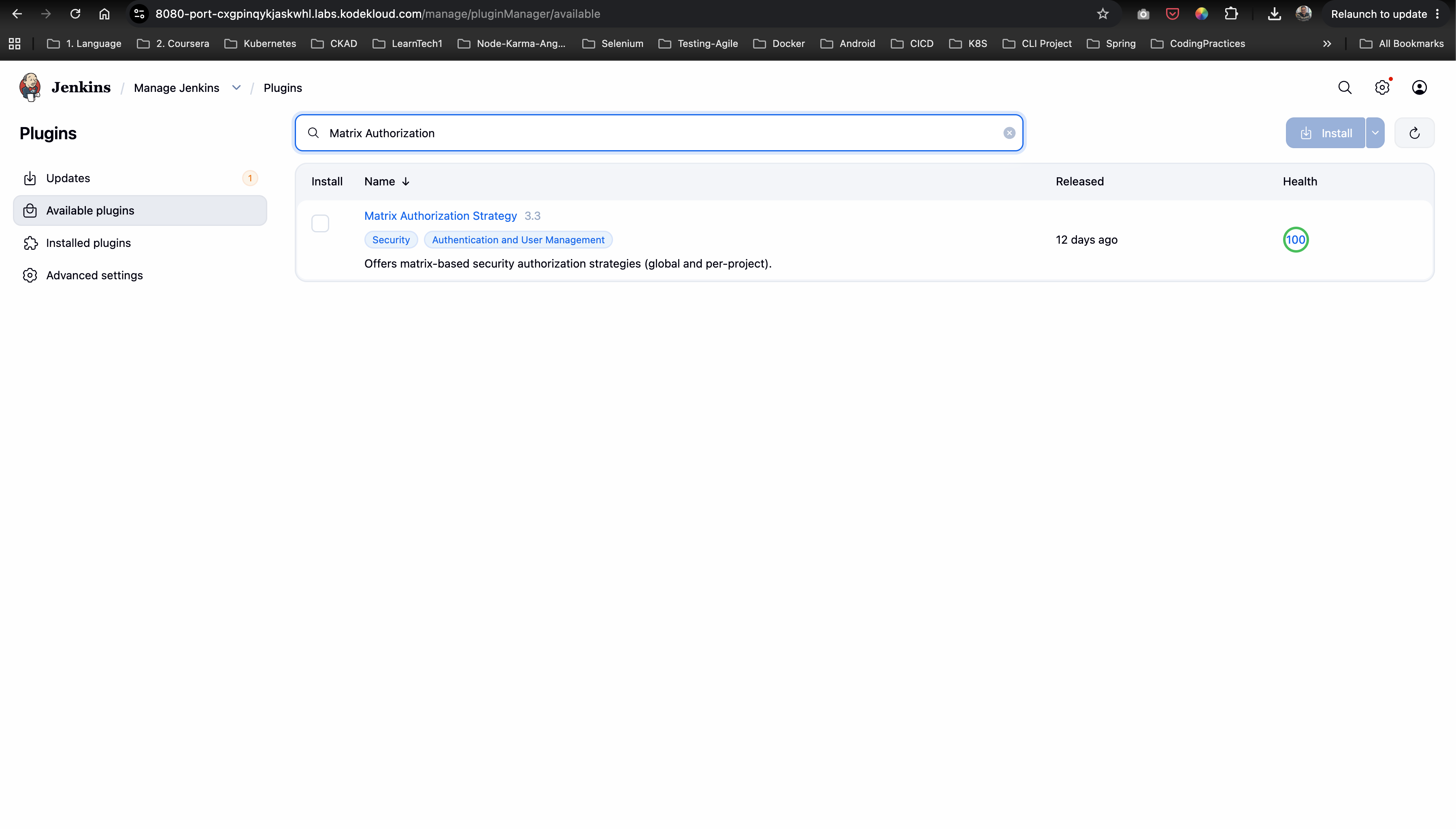Plugin Installation Search