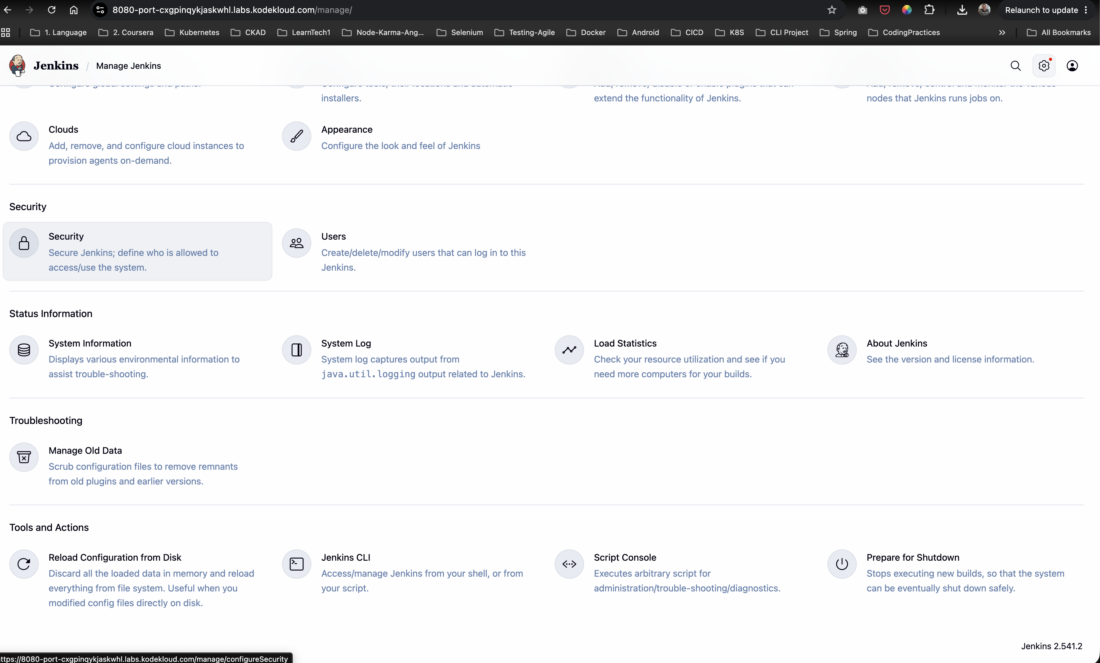 Manage Jenkins - Security