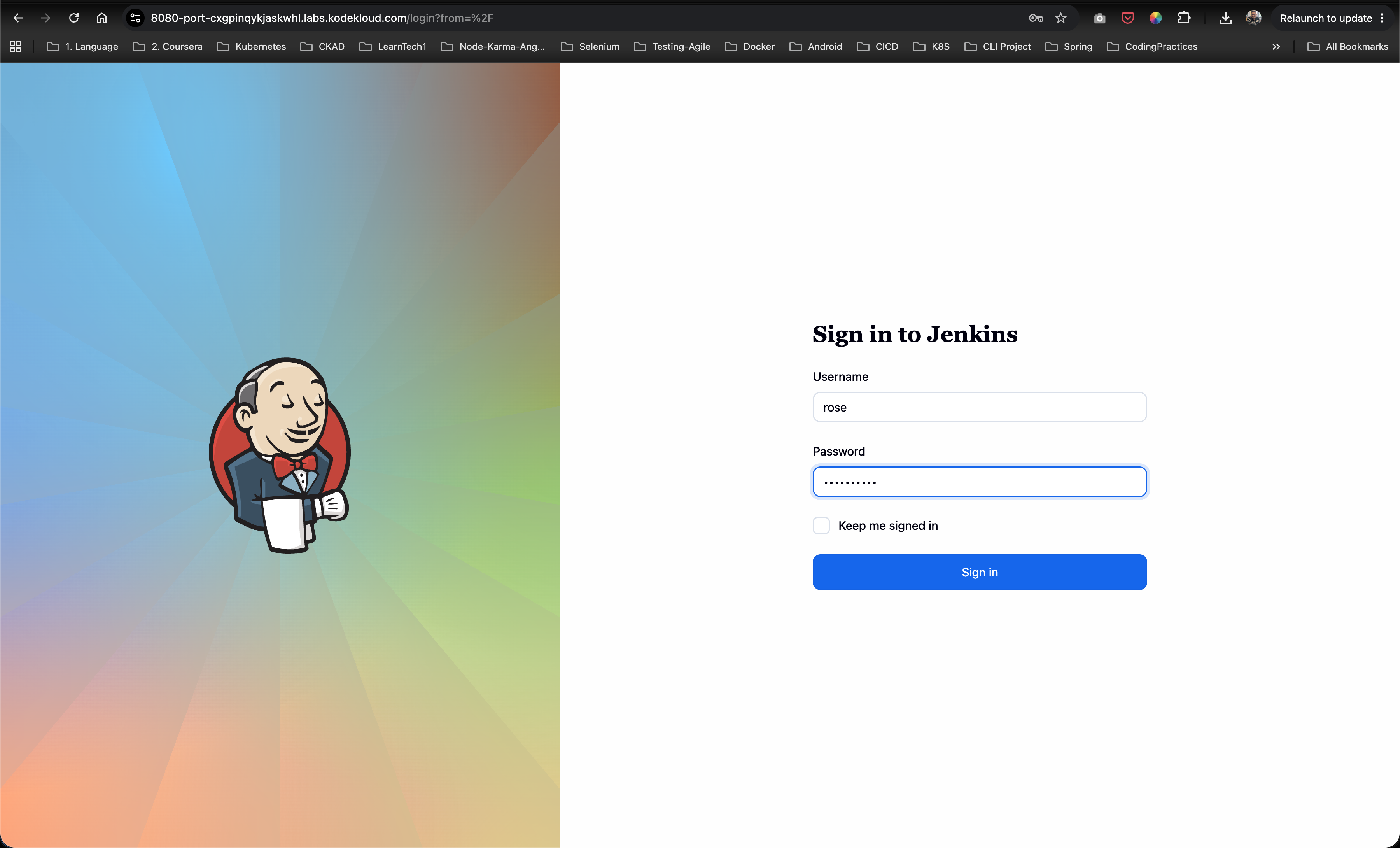 Sign in as Rose