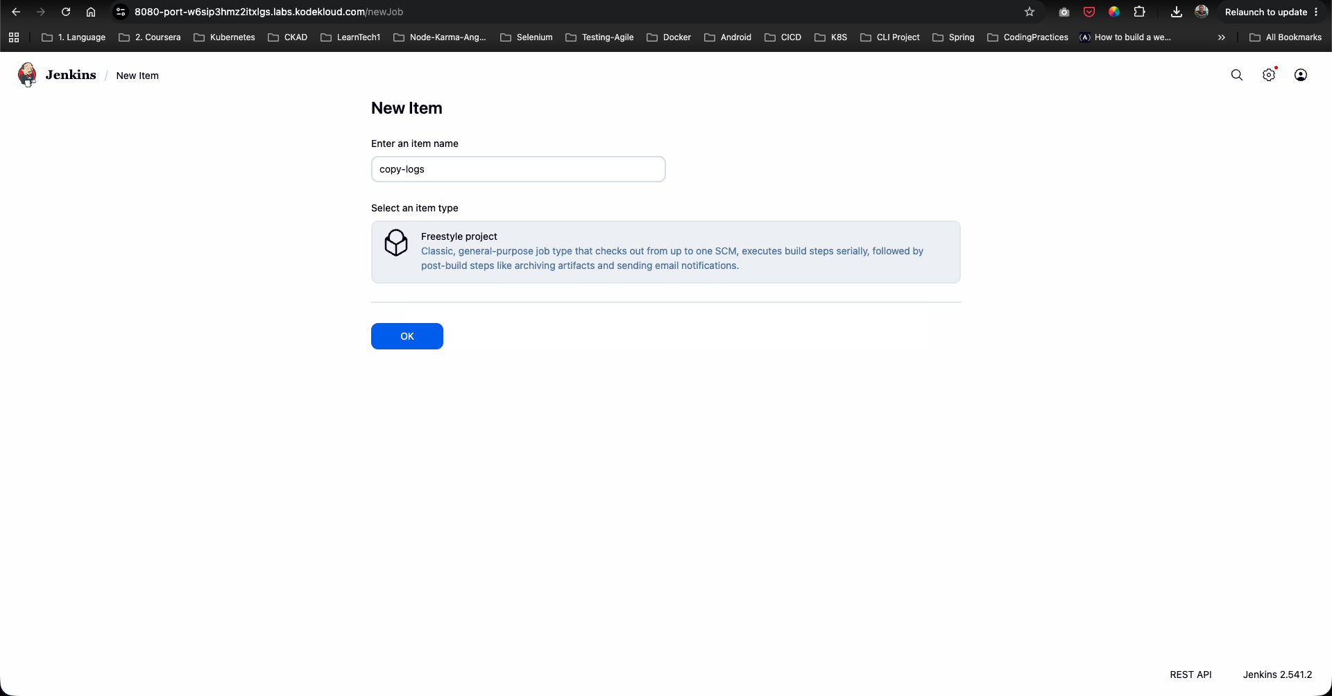 Create copy-logs Job