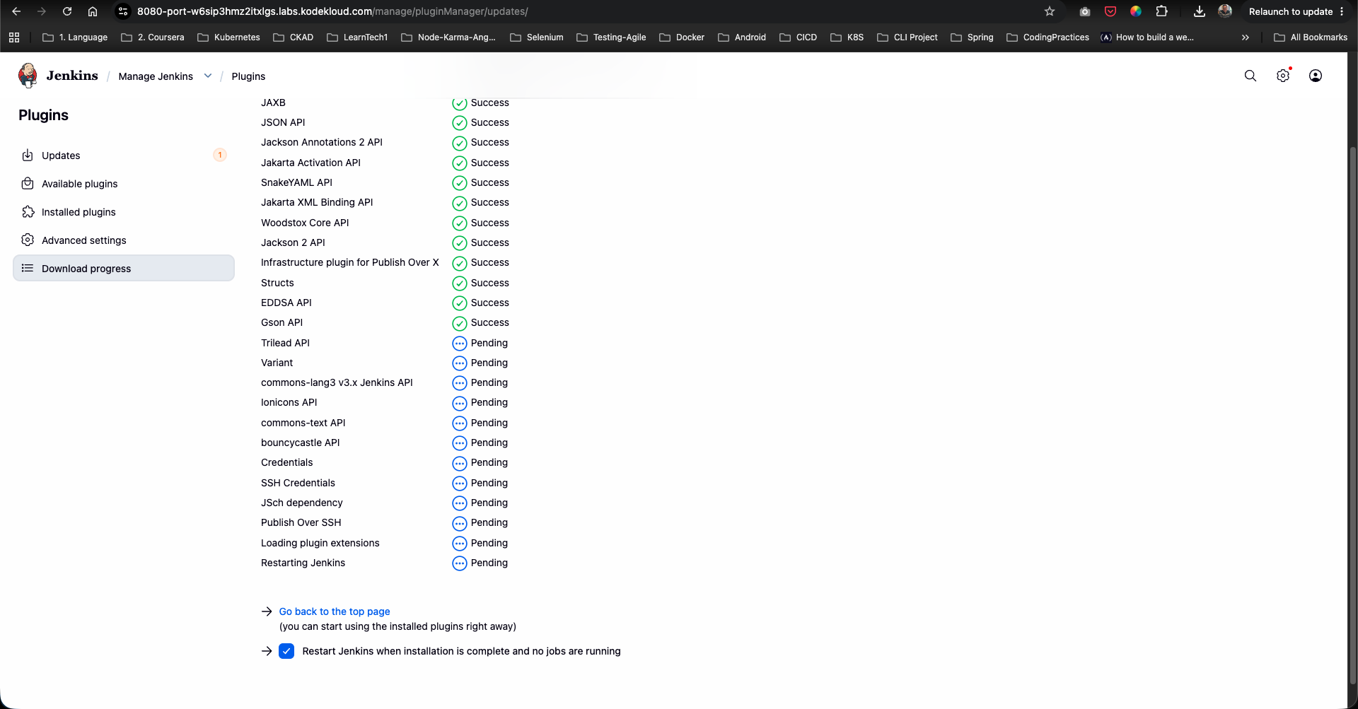 Restart Jenkins After Plugin Installation