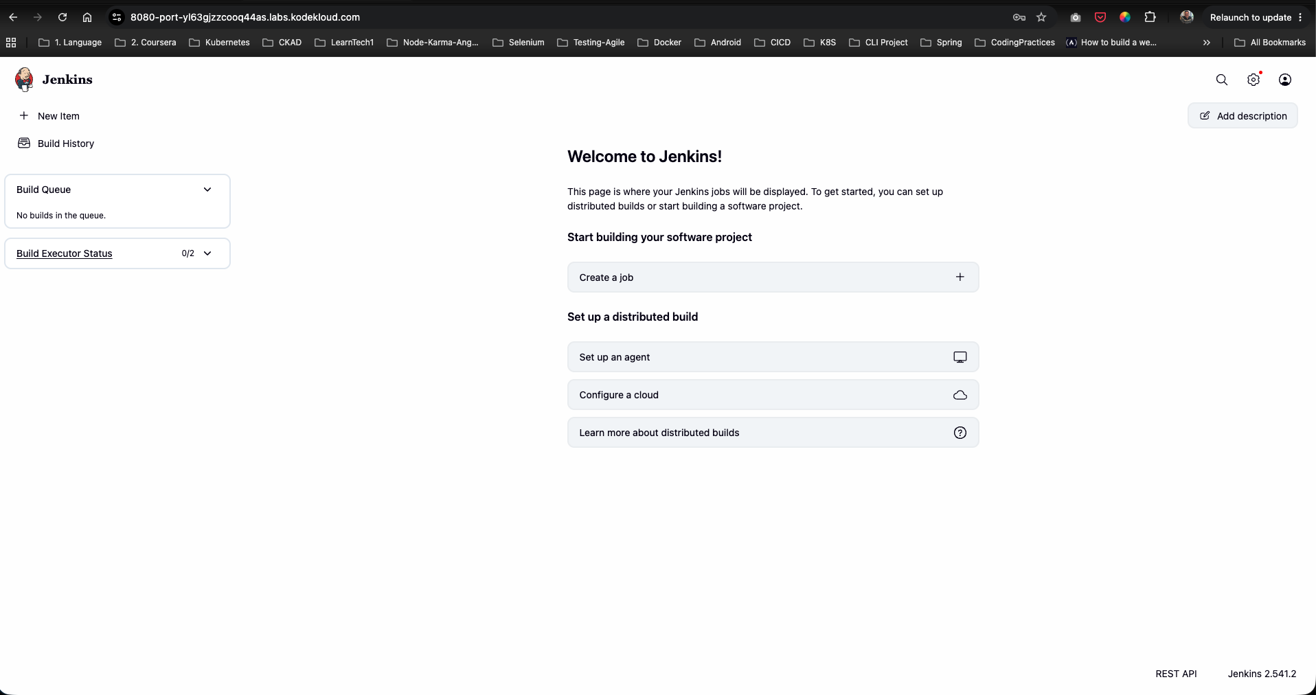 Jenkins Welcome Dashboard