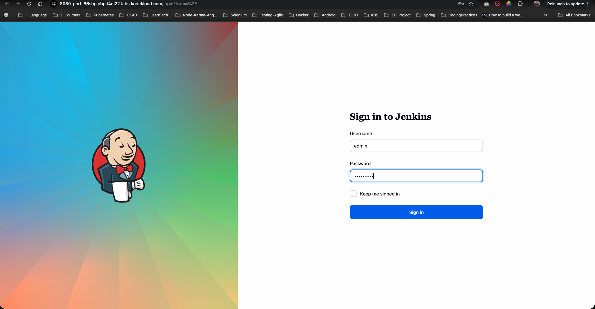 Sign in to Jenkins
