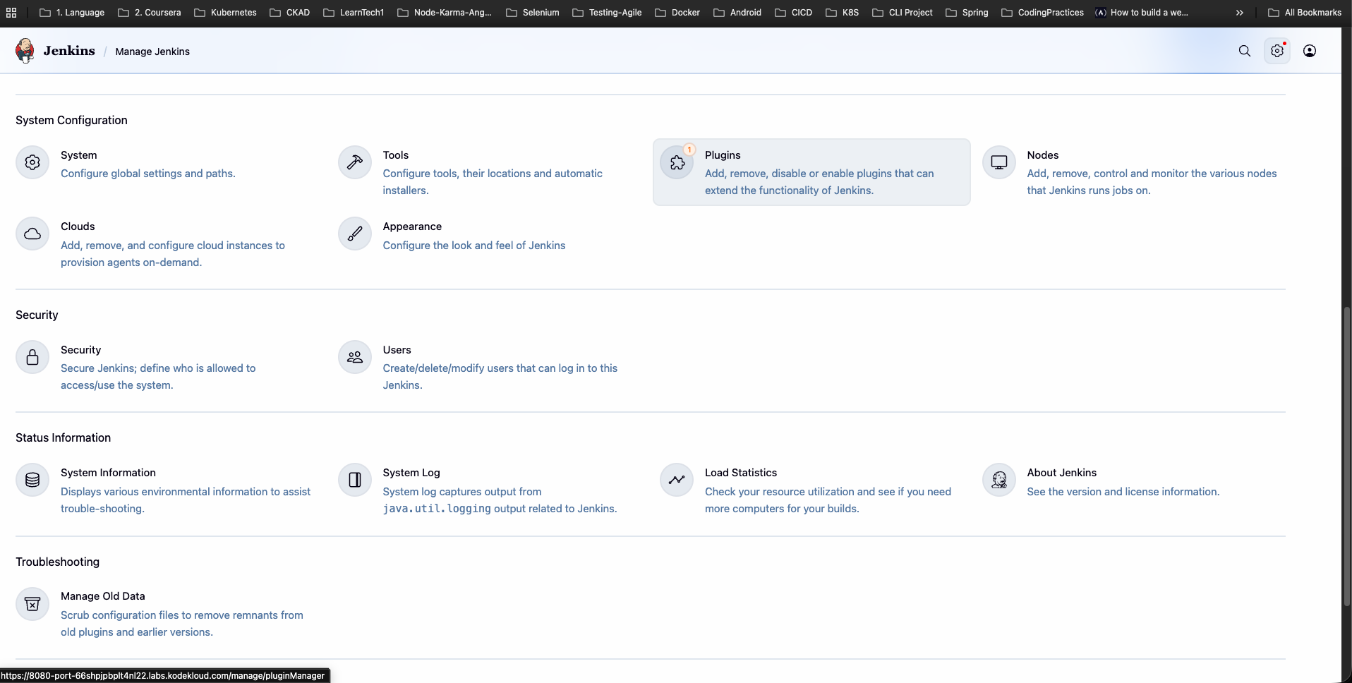 Manage Jenkins Overview