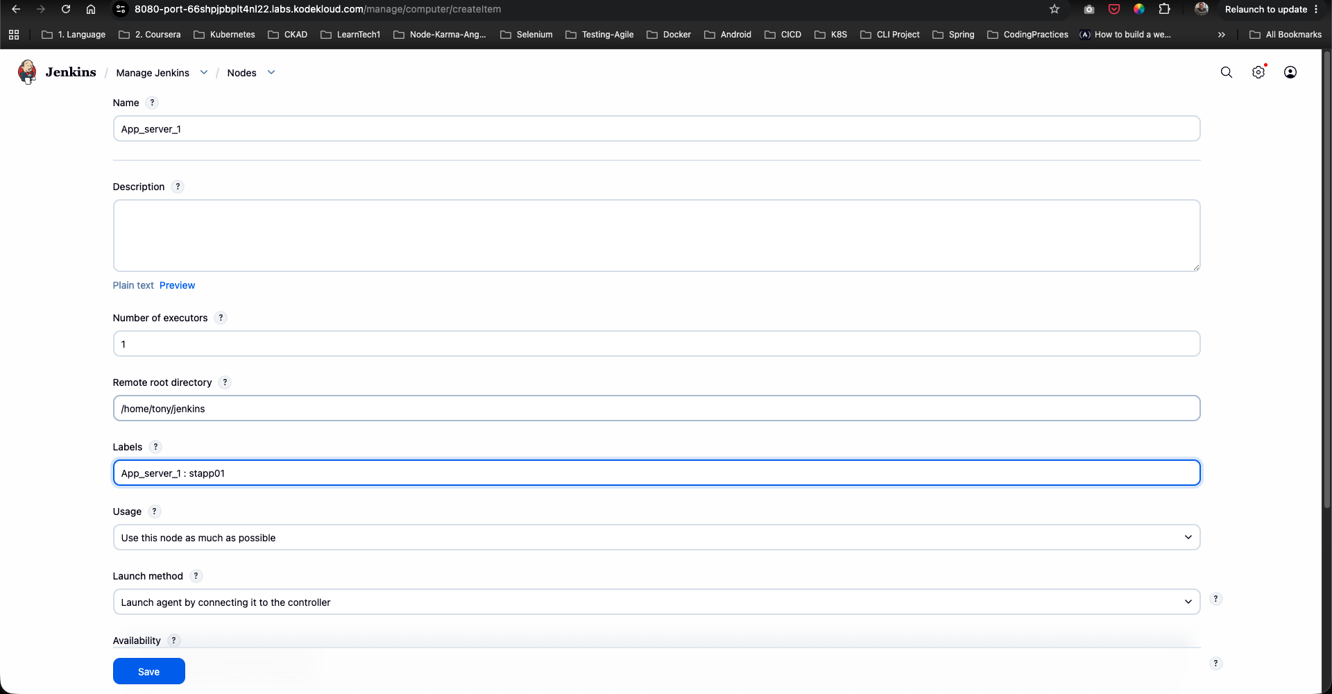 Configure App_server_1 Node Properties