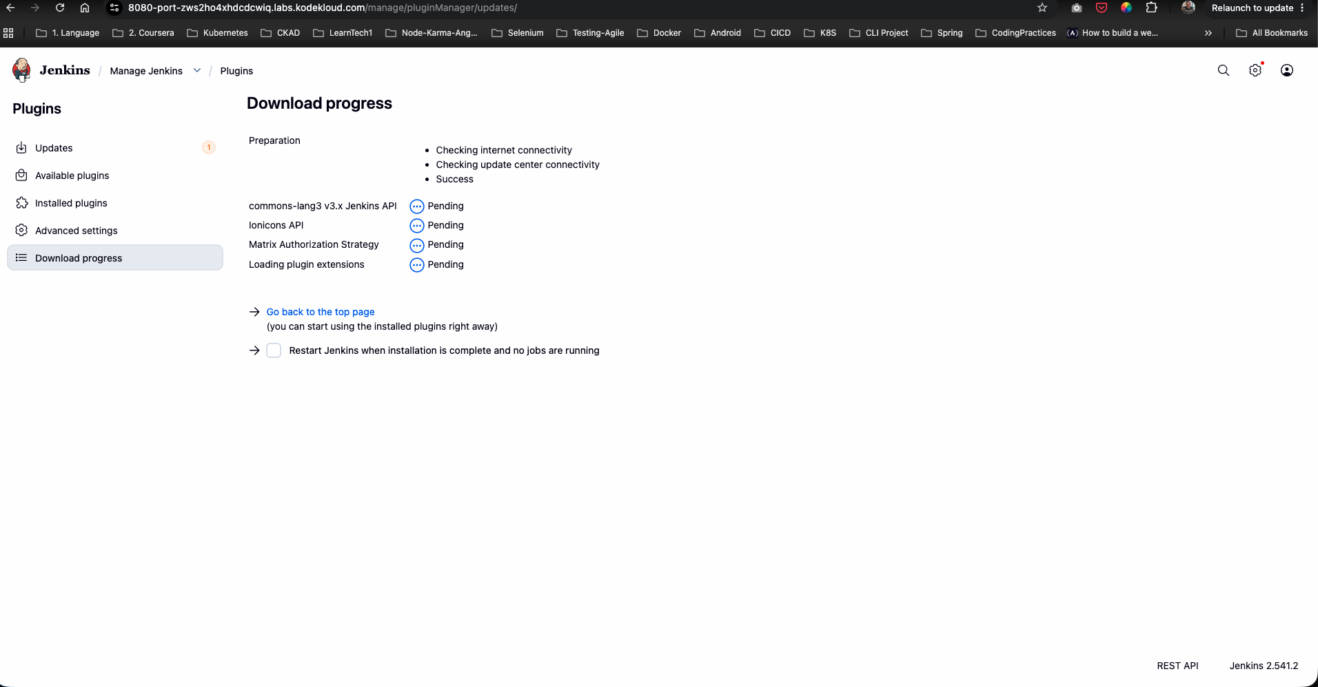 Download Progress Page