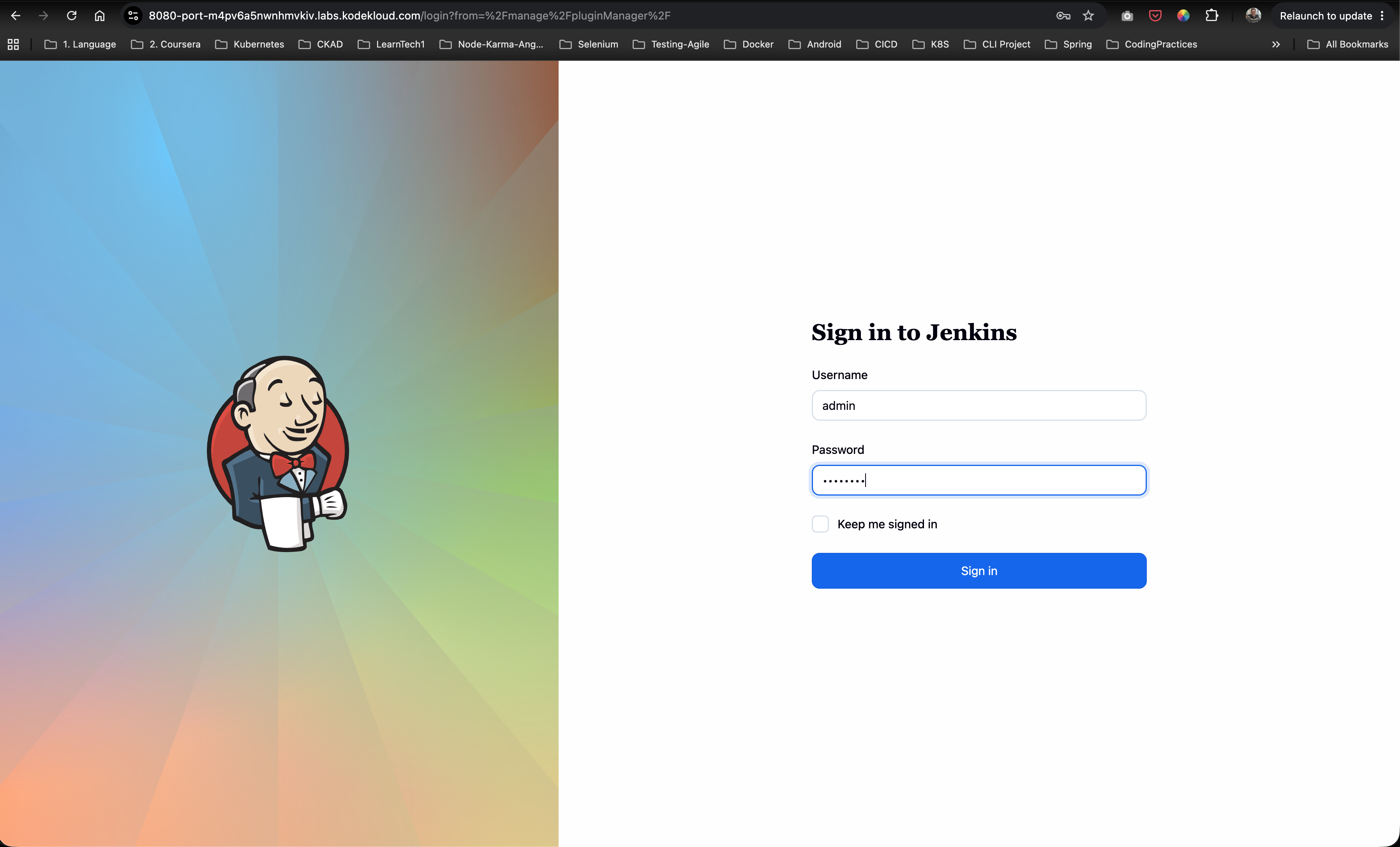 Sign in to Jenkins