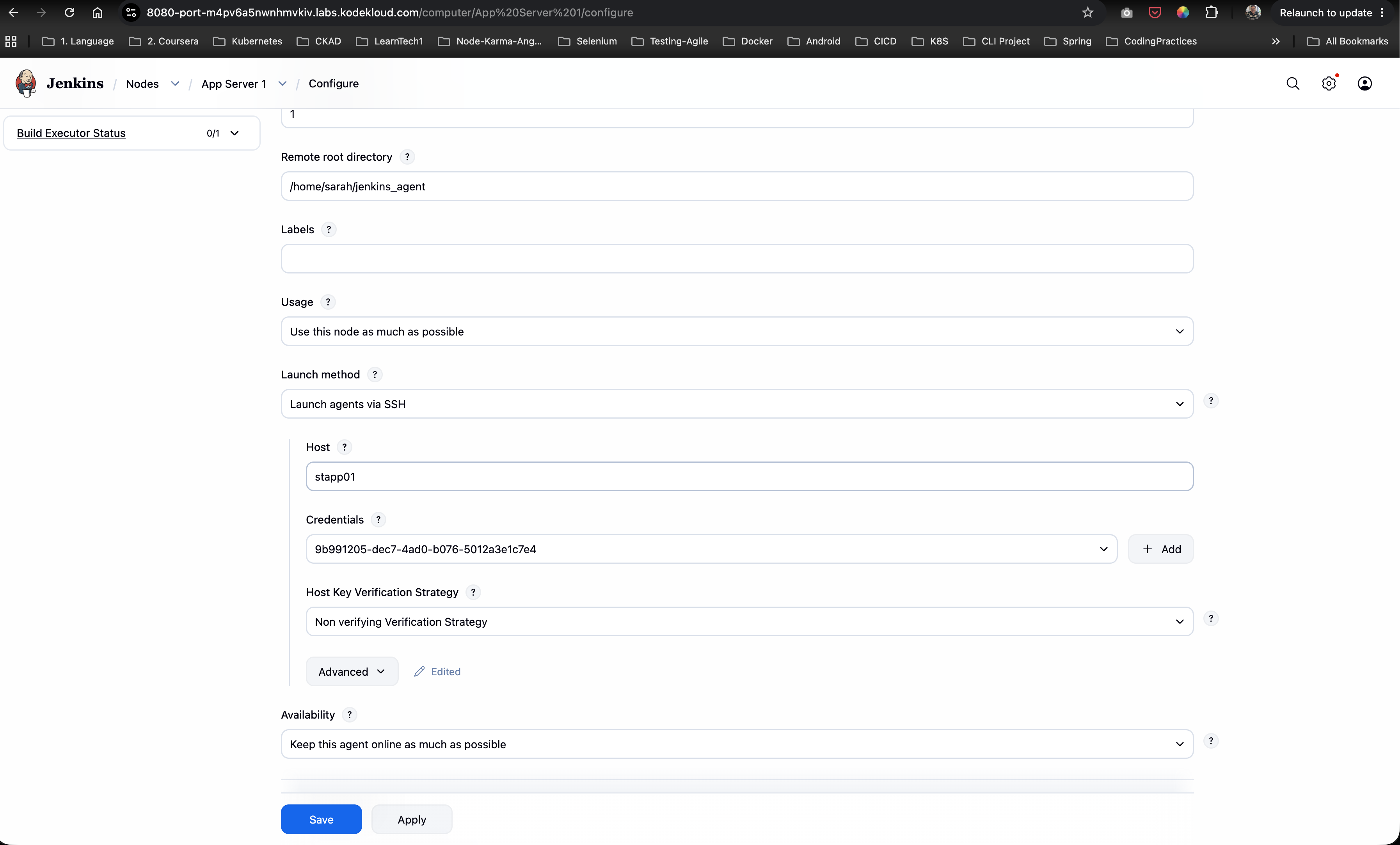 Configure App Server 1 Node