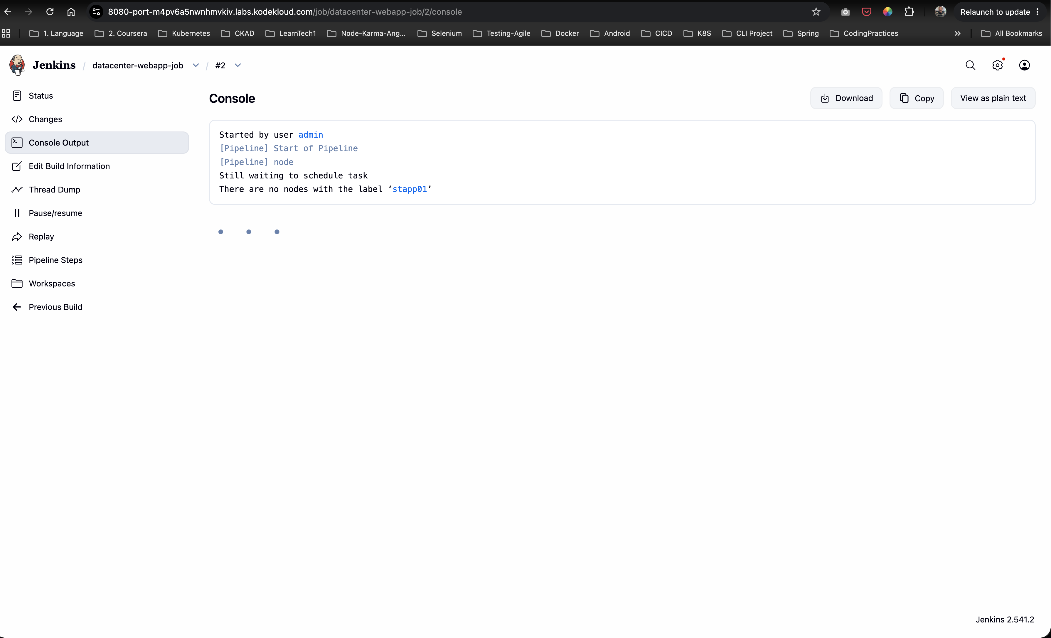 Build Waiting for Agent Label