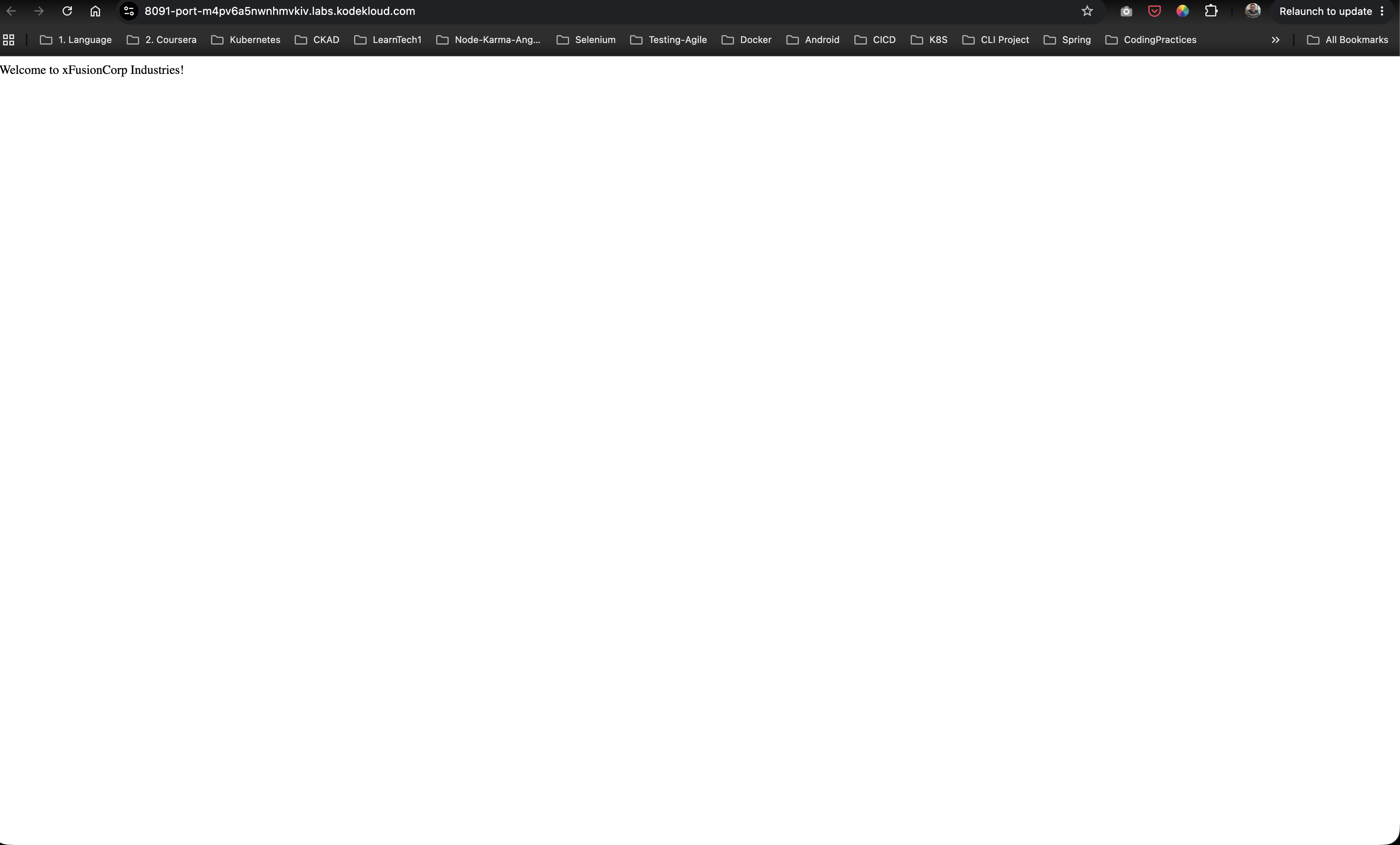 Initial Deployed Web Application
