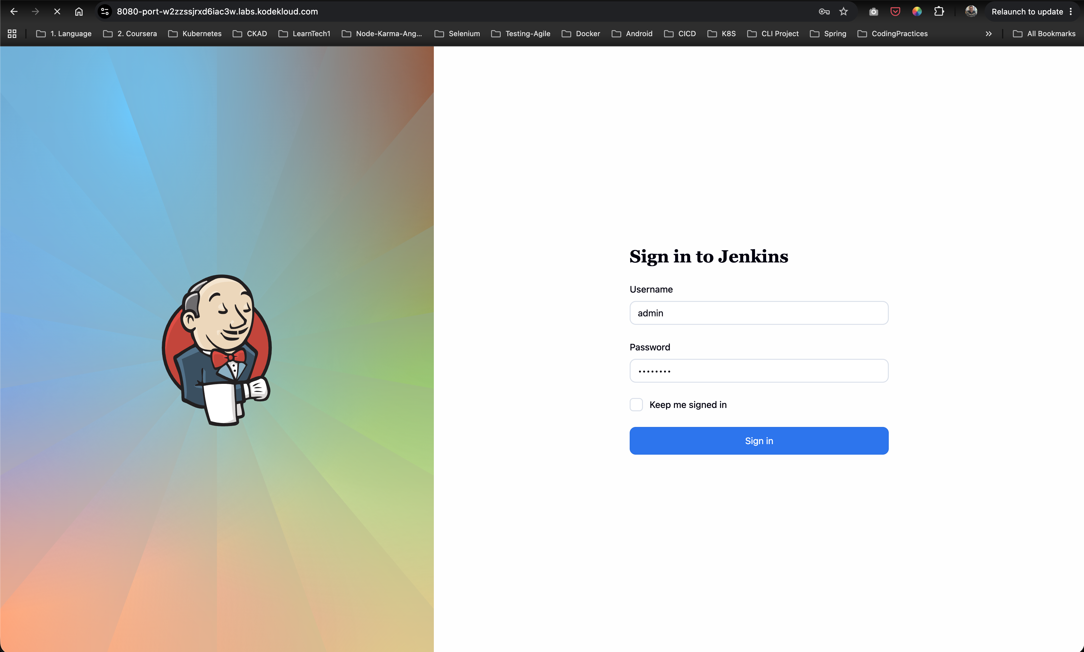 Sign in to Jenkins