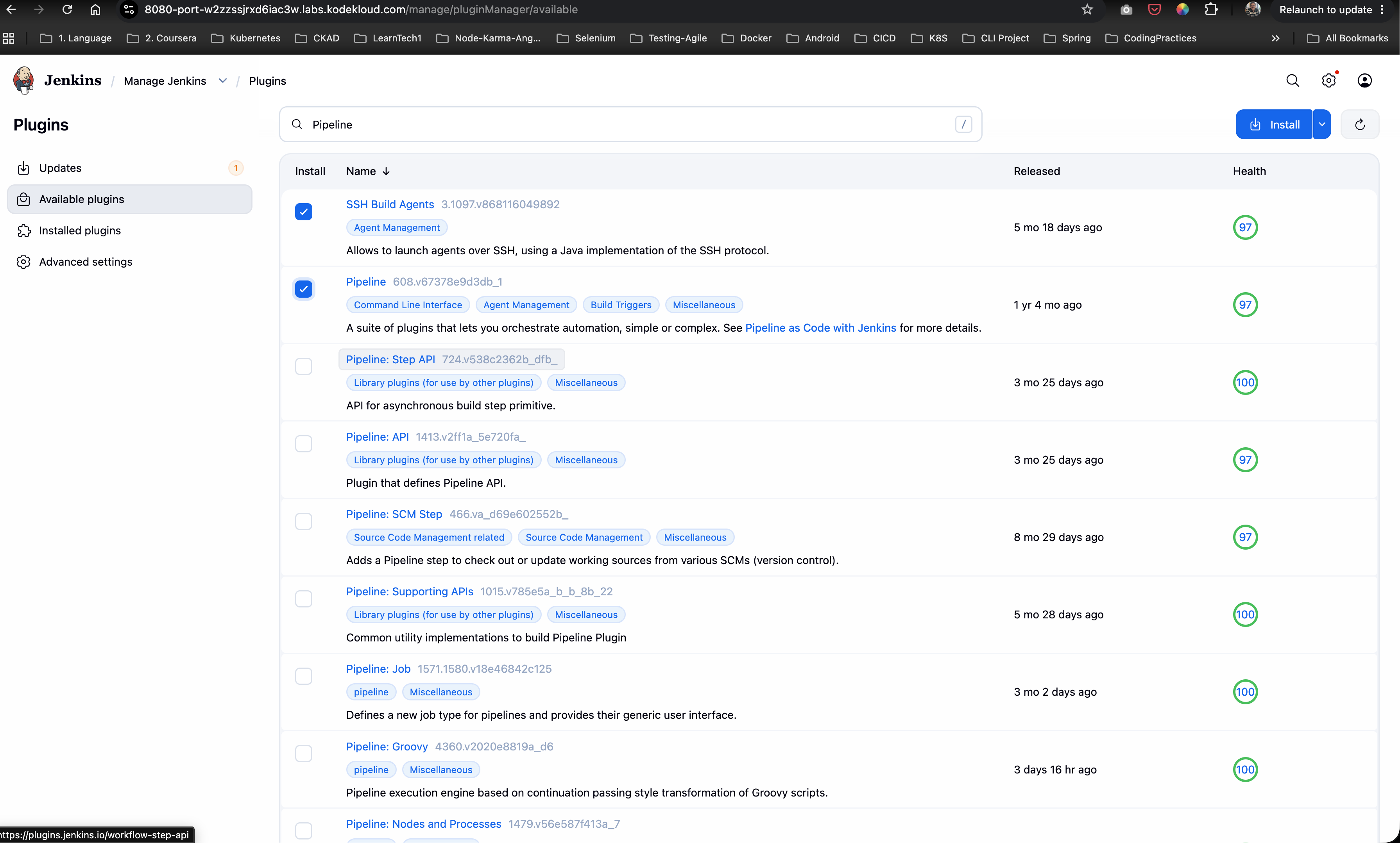 Jenkins Installed Plugins