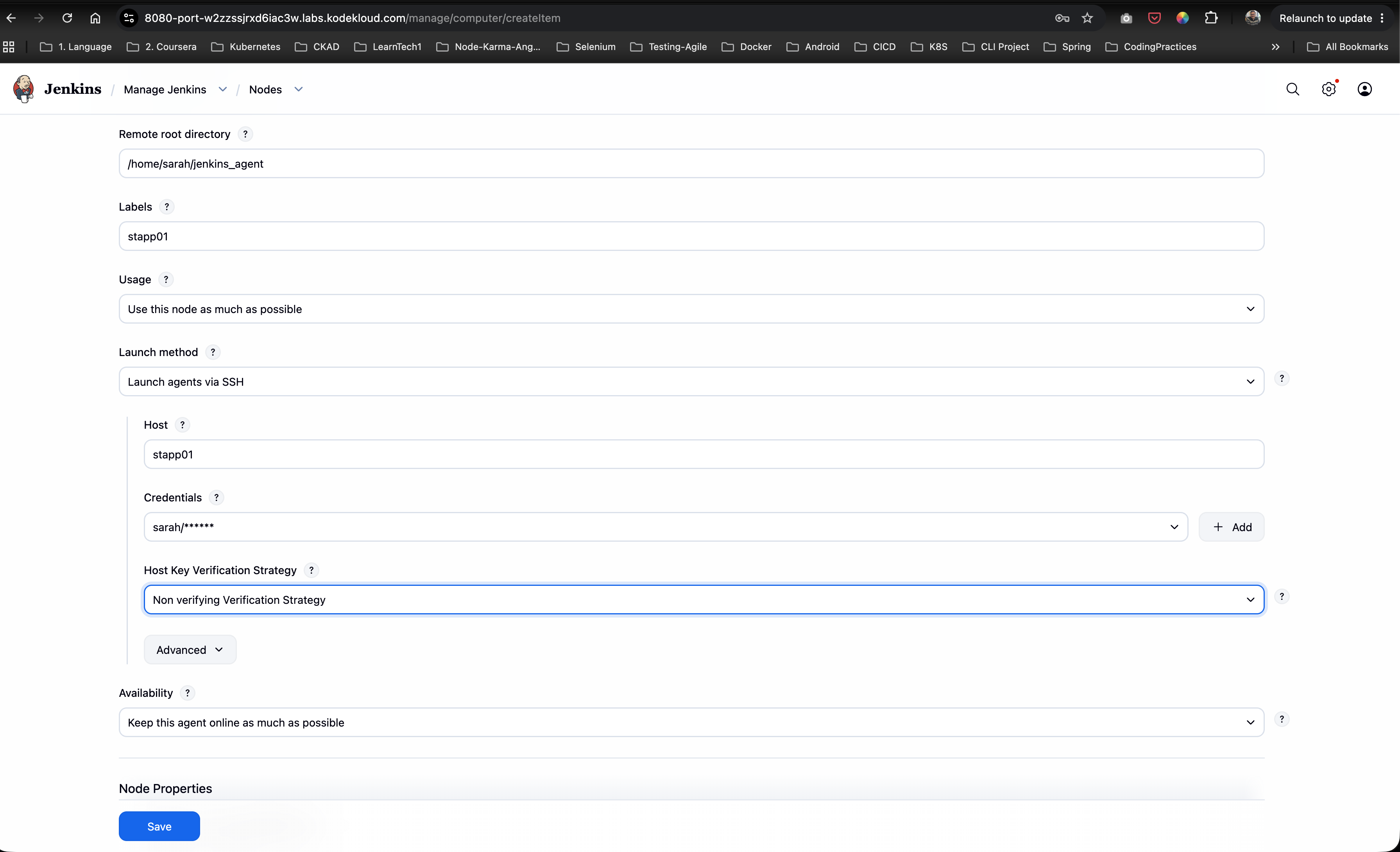 Configure Agent Node App Server 1