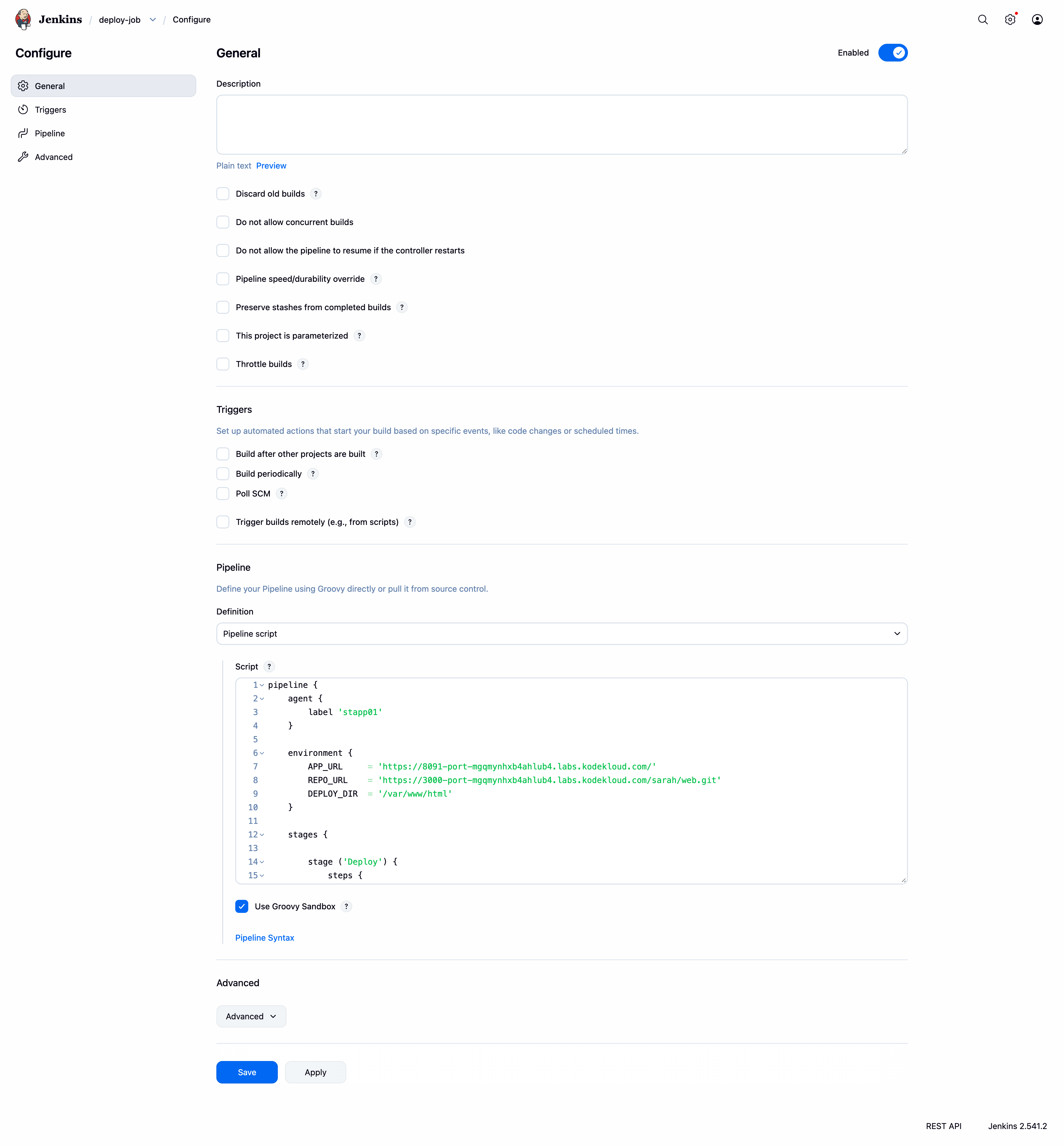 App Content Before Pipeline Run