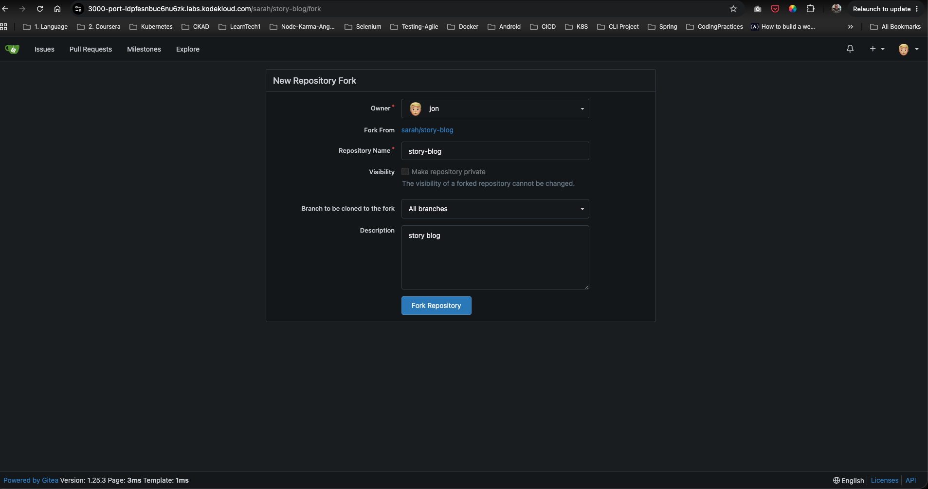 Fork Repository Configuration